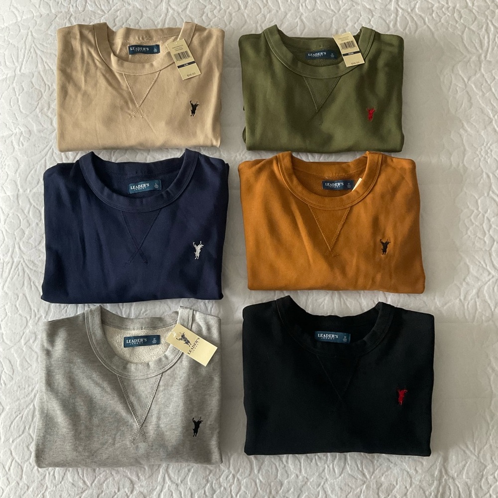 LEADER’S JERSEY
 Men's Crewneck Sweater - Tan, Green, Navy, Caramel, Gray, Black